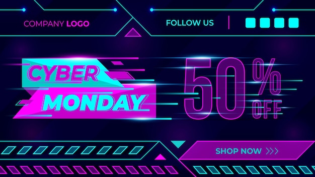 Cyber monday offer banner design cyber security alert social media ads banner poster offer