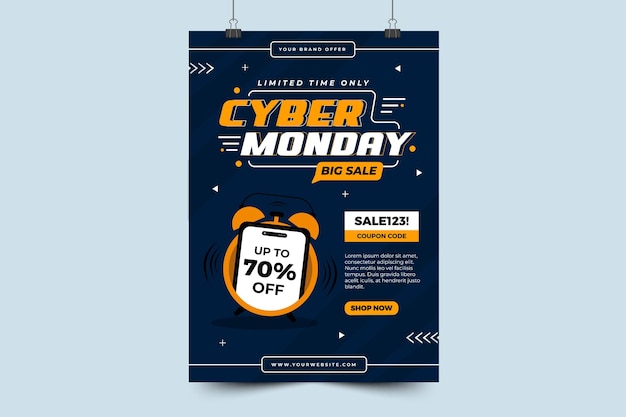 Cyber monday poster or flyer design template