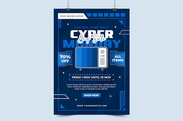 Cyber Monday poster or flyer design template