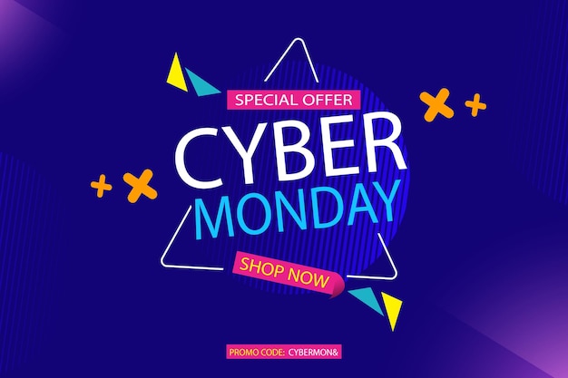 Vector cyber monday promo sales design