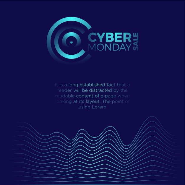 Poster promozionale di cyber ​​monday con logo lettera c