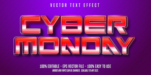 Cyber monday retro style editable text effect