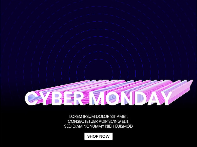 Cyber Monday sale banner for promotional and online marketing shop now Vector illustration