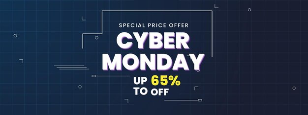 Cyber Monday sale banner social media post template with blue design