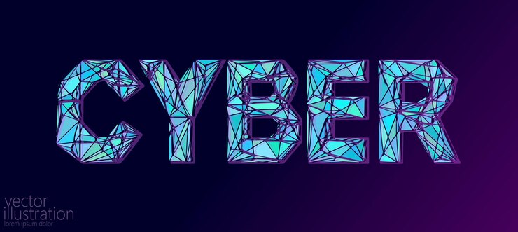 Vector cyber monday sale banner template blue neon glowing marketing promo business d low poly polygonal