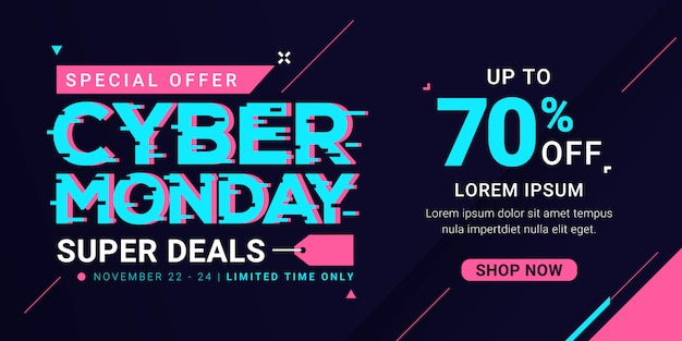 Modello di banner di vendita di cyber monday