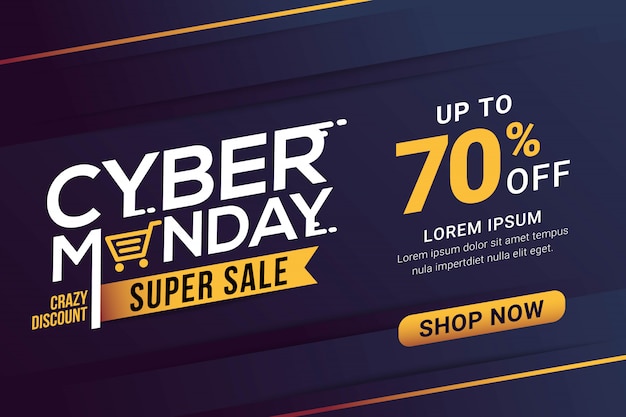 Cyber Monday sale banner template