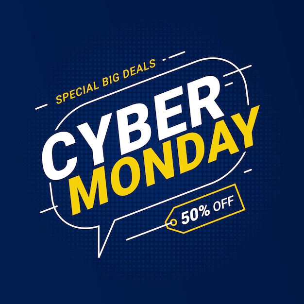 Modello di banner di vendita di cyber monday