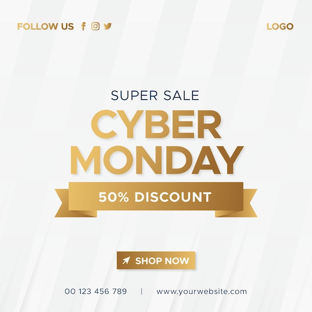 Vector cyber monday sale banner template