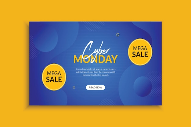 Cyber monday sale banner template