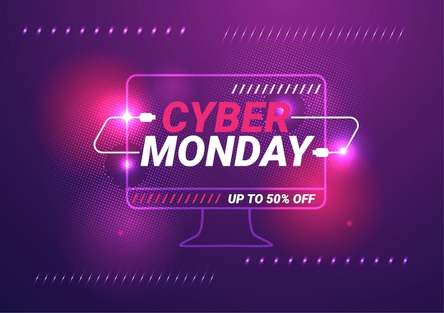 Vector cyber monday sale banner