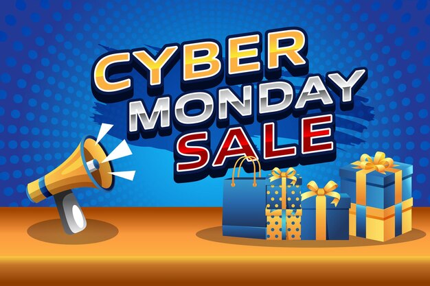 Vettore banner di vendita del cyber monday