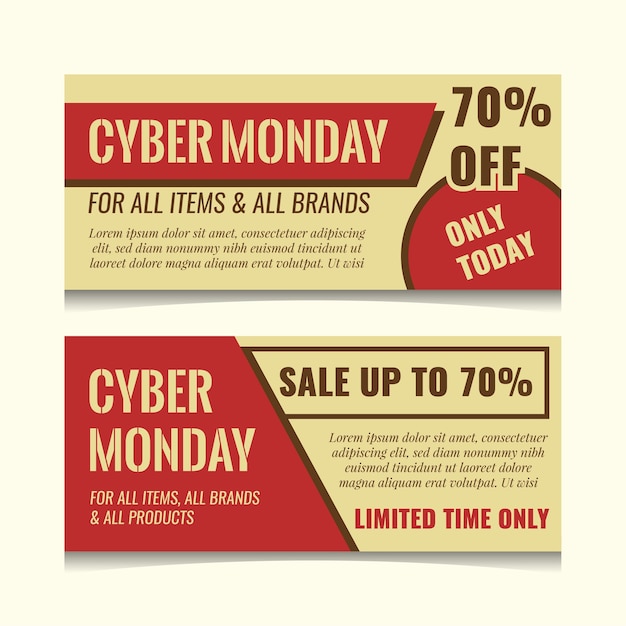 Vector cyber monday sale banners