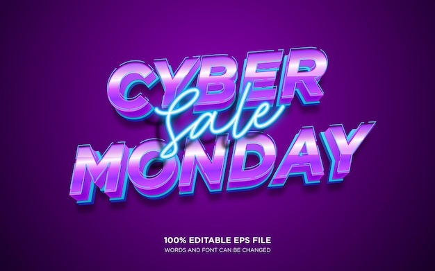 Cyber monday sale bewerkbaar tekststijleffect