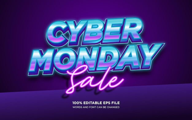 Редактируемый эффект стиля текста Cyber Monday Sale