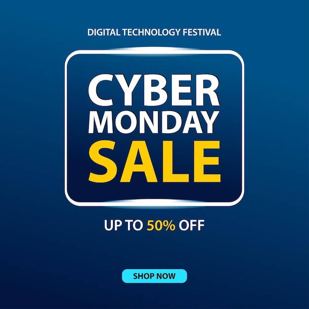 Шаблон баннера распродажи Cyber Monday для векторной иллюстрации продвижения бизнеса