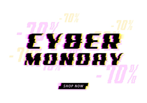 Modello di carta orizzontale di vendita del cyber monday per la promozione aziendale