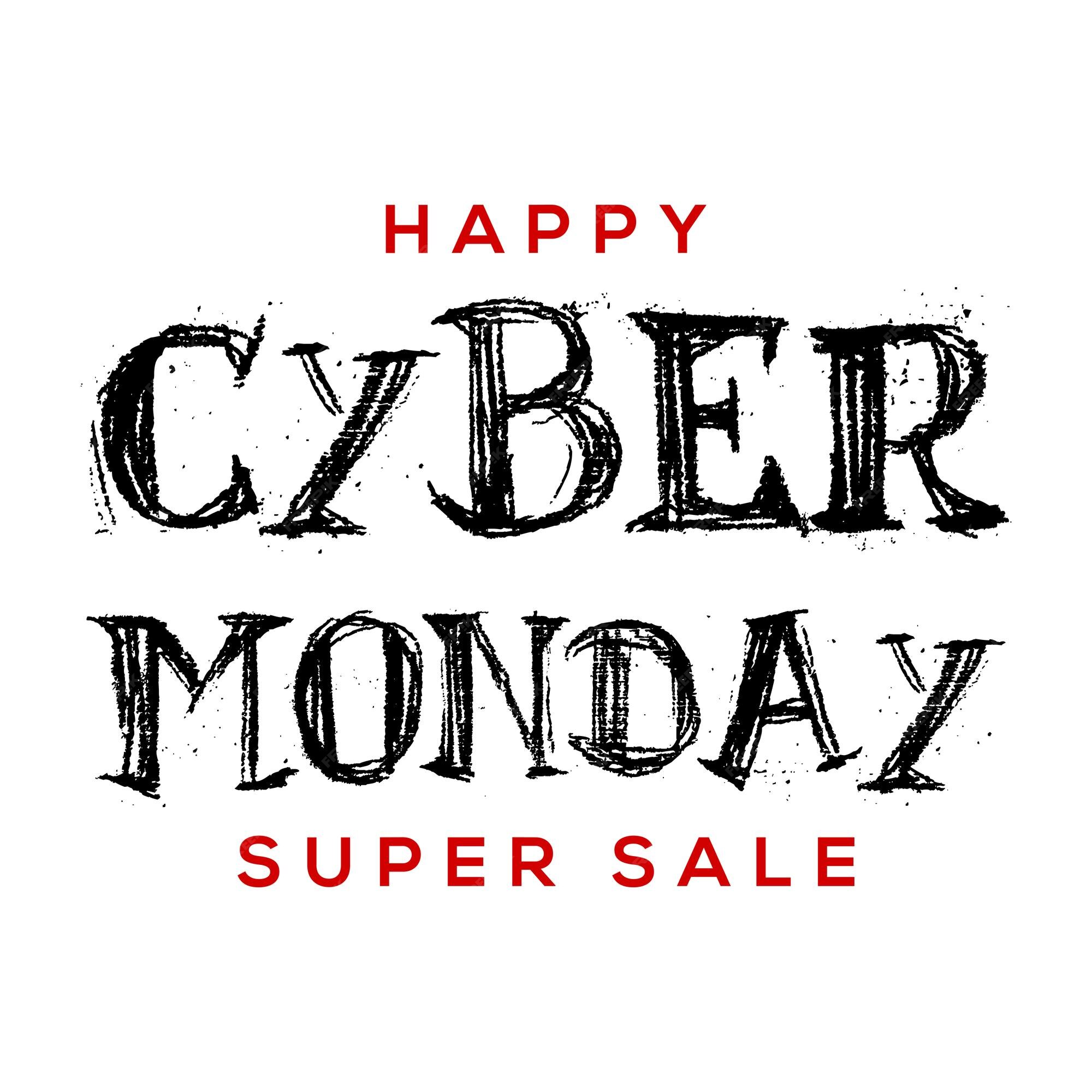 Premium Vector Cyber monday sale lettering vector illustration