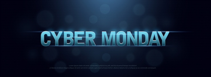Vector cyber monday sale logo technology design concept