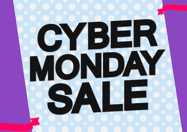 Cyber Monday Sale poster design template or banner for shop and online store vector illustration