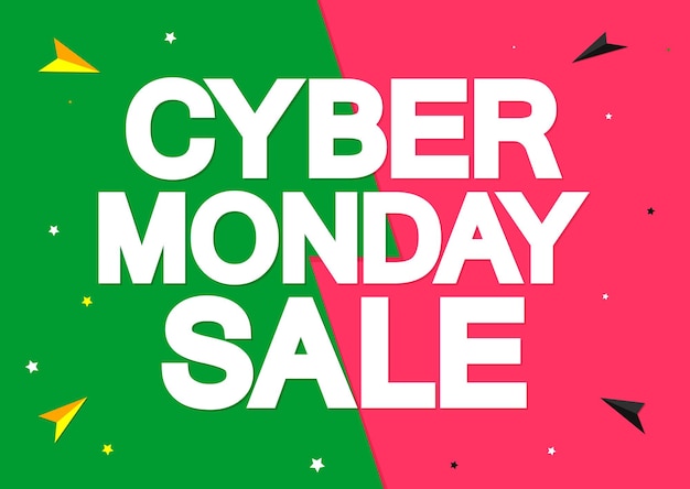 Cyber Monday Sale poster design template or banner for shop and online store vector illustration