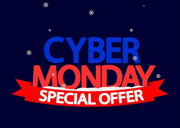 Cyber Monday Sale poster design template or banner for shop and online store vector illustration