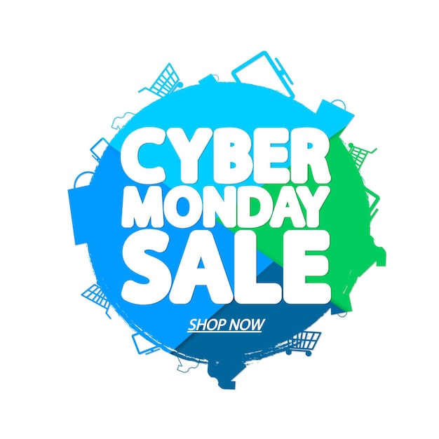 Illustrazione vettoriale del modello di progettazione del poster della vendita del cyber monday