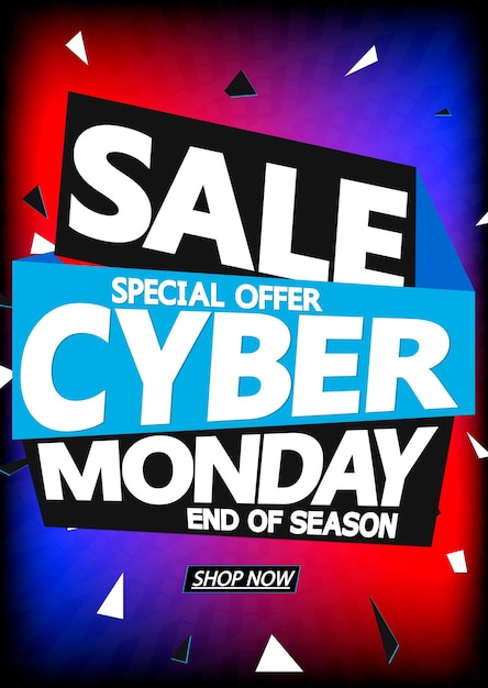 Векторная иллюстрация шаблона дизайна плаката Cyber Monday Sale