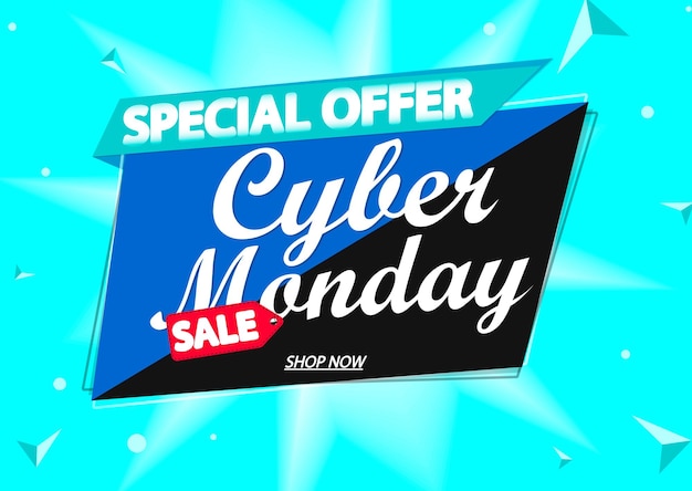 Cyber monday sale poster design template vector illustration