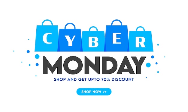 Cyber monday sale poster design con offerta di sconto