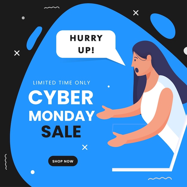 Cyber monday sale poster design with discount offer