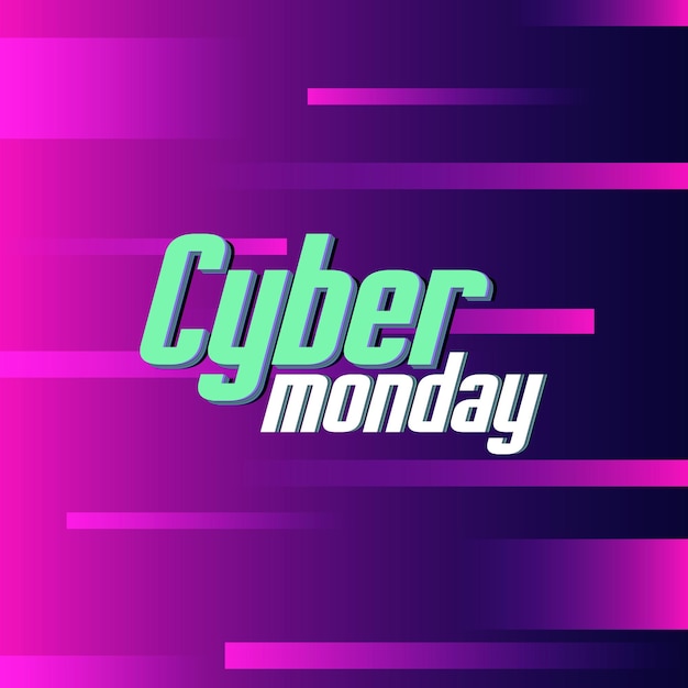 Cyber Monday Sale Poster Retail Promotion with Vector Design