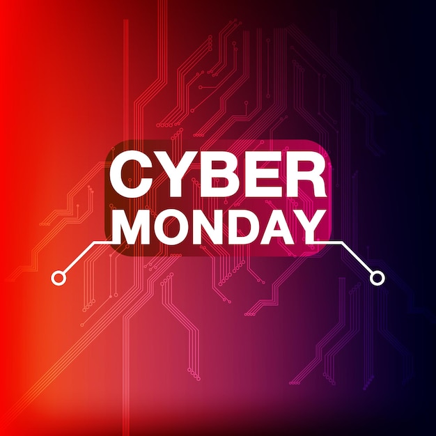 Cyber Monday Sale Poster Retail Promotion with Vector Design