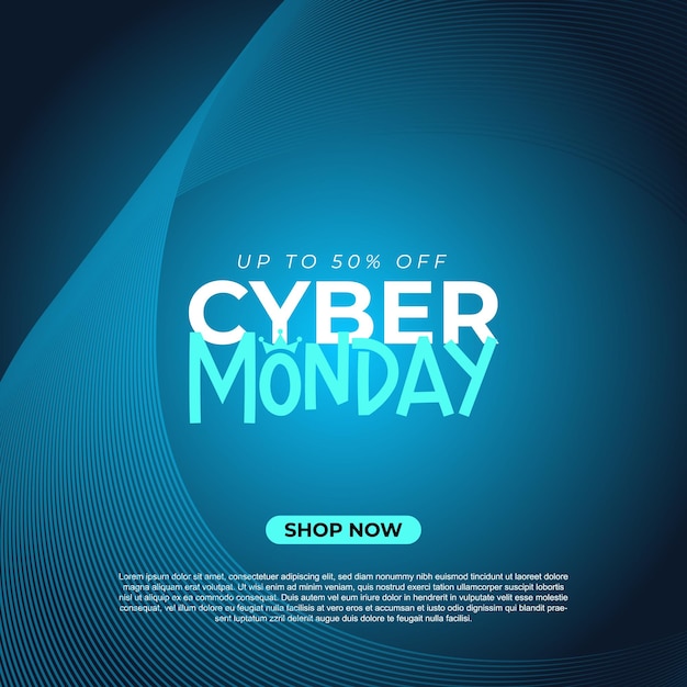 Cyber Monday Sale Poster Retail Promotion with Vector Design