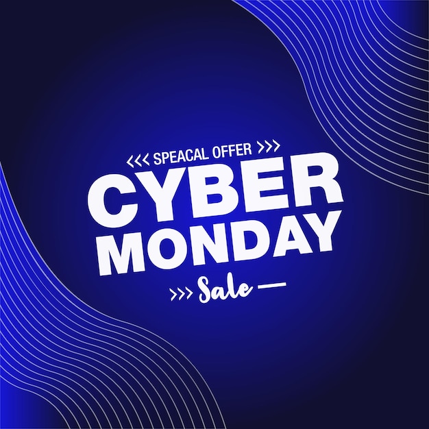 Cyber Monday Sale Poster Retail Promotion with Vector Design