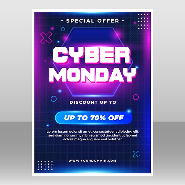 Cyber monday sale poster template