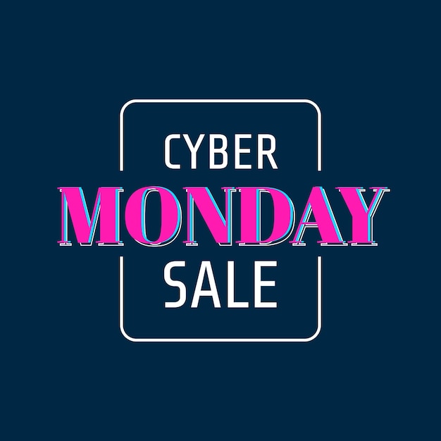 Cyber monday sale poster with a blue background