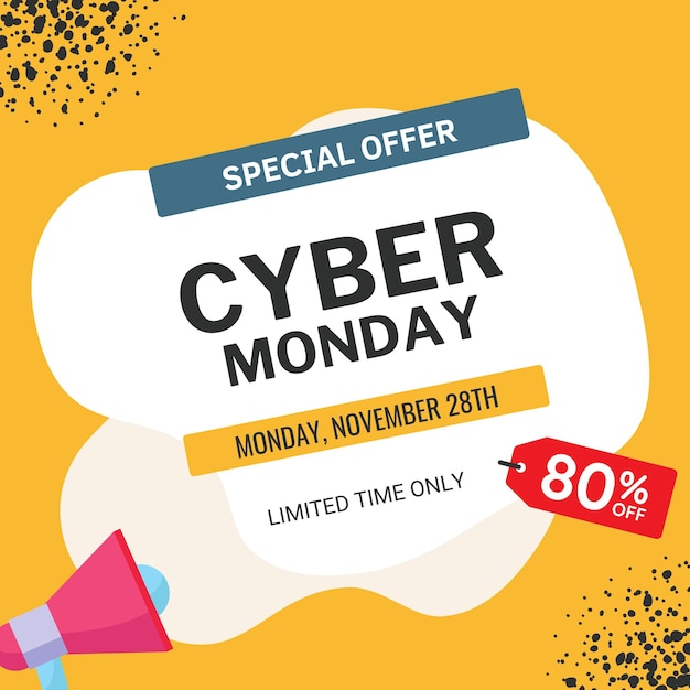Premium Vector Cyber monday sale poster
