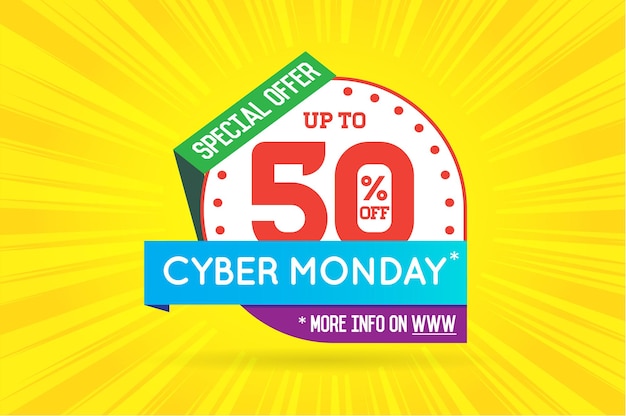 Cyber Monday Sale Sign Banner Poster ready for Web and Print Vector Super Mega Huge Sale with Special Offer