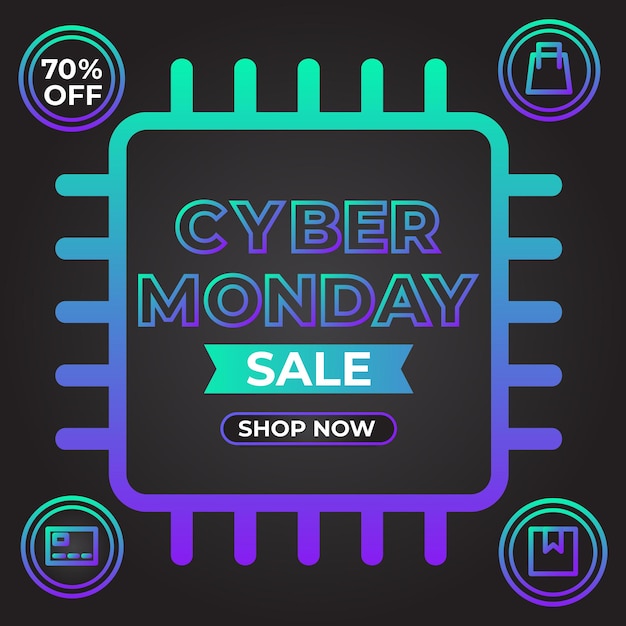 Cyber monday sale social media post promotion