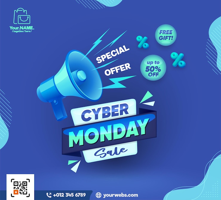 Vector cyber monday sale special offer social media cover banner