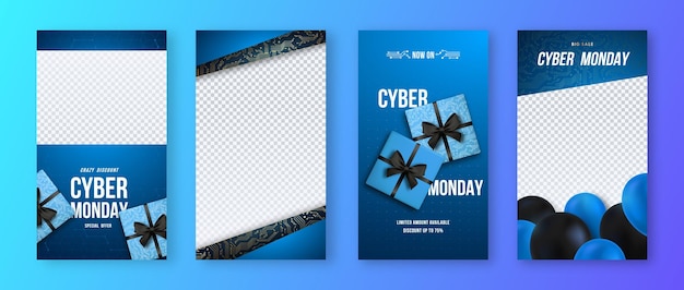 Cyber Monday Sale verticale banner Trendy Social media Stories-sjabloon