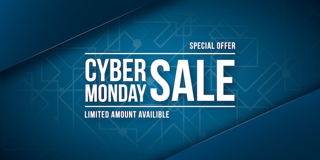 Vector cyber monday sale. wide banner.