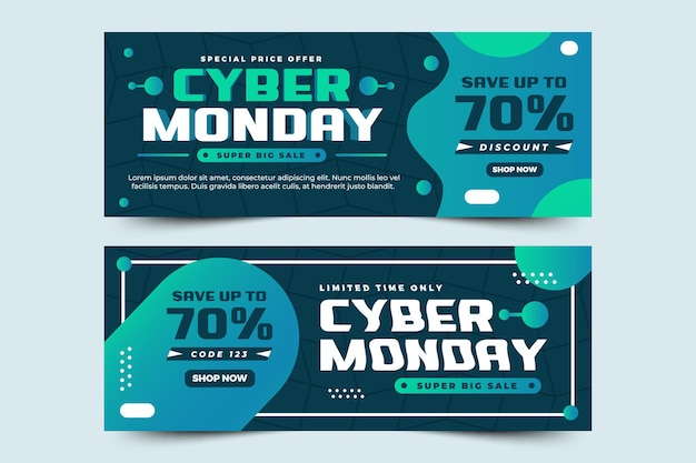 Cyber Monday ソーシャル メディア カバー バナー デザイン テンプレートはカスタマイズが簡単です