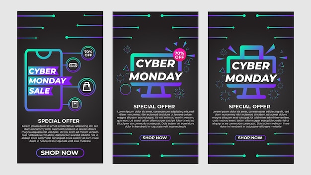 Cyber monday social media verhalen promotie collectie