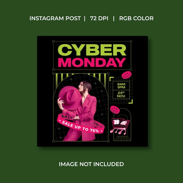 Vettore cyber monday social media