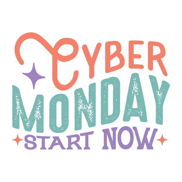 Vector cyber monday start now retro design