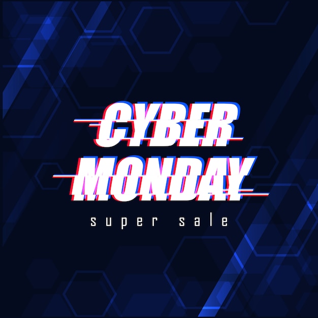 Banner di super vendita di cyber monday