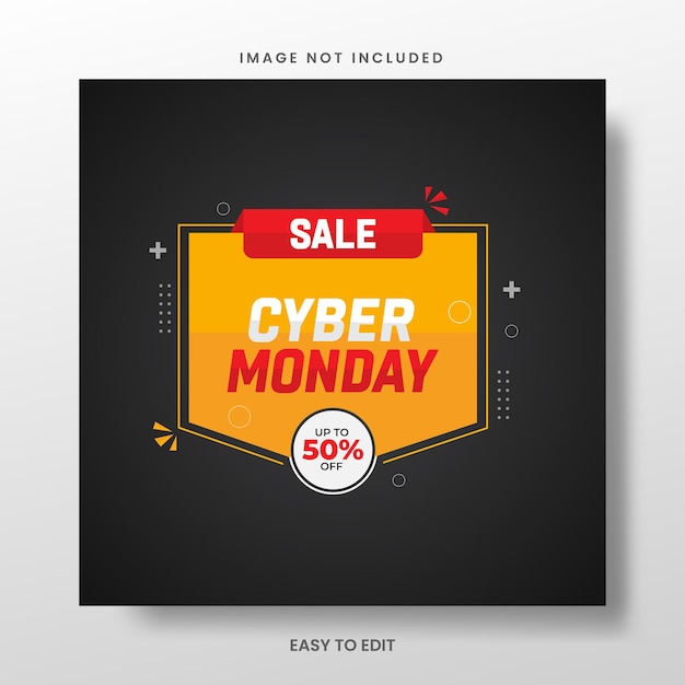 Vector cyber monday super sale up to 50 percent off big sale social media poster