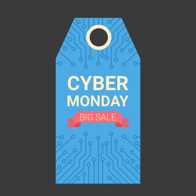 Cyber monday tag moederbordontwerp, grote verkooptechnologie online winkelen